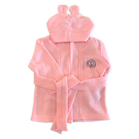 Pink robe with monogram