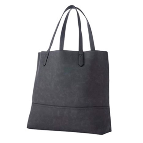 open suede gray tote